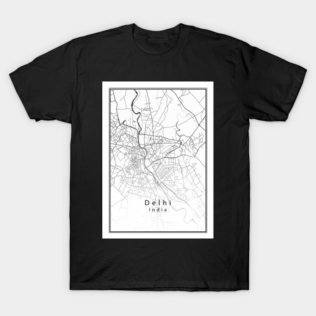 Delhi map poster T-Shirt by Robin-Niemczyk